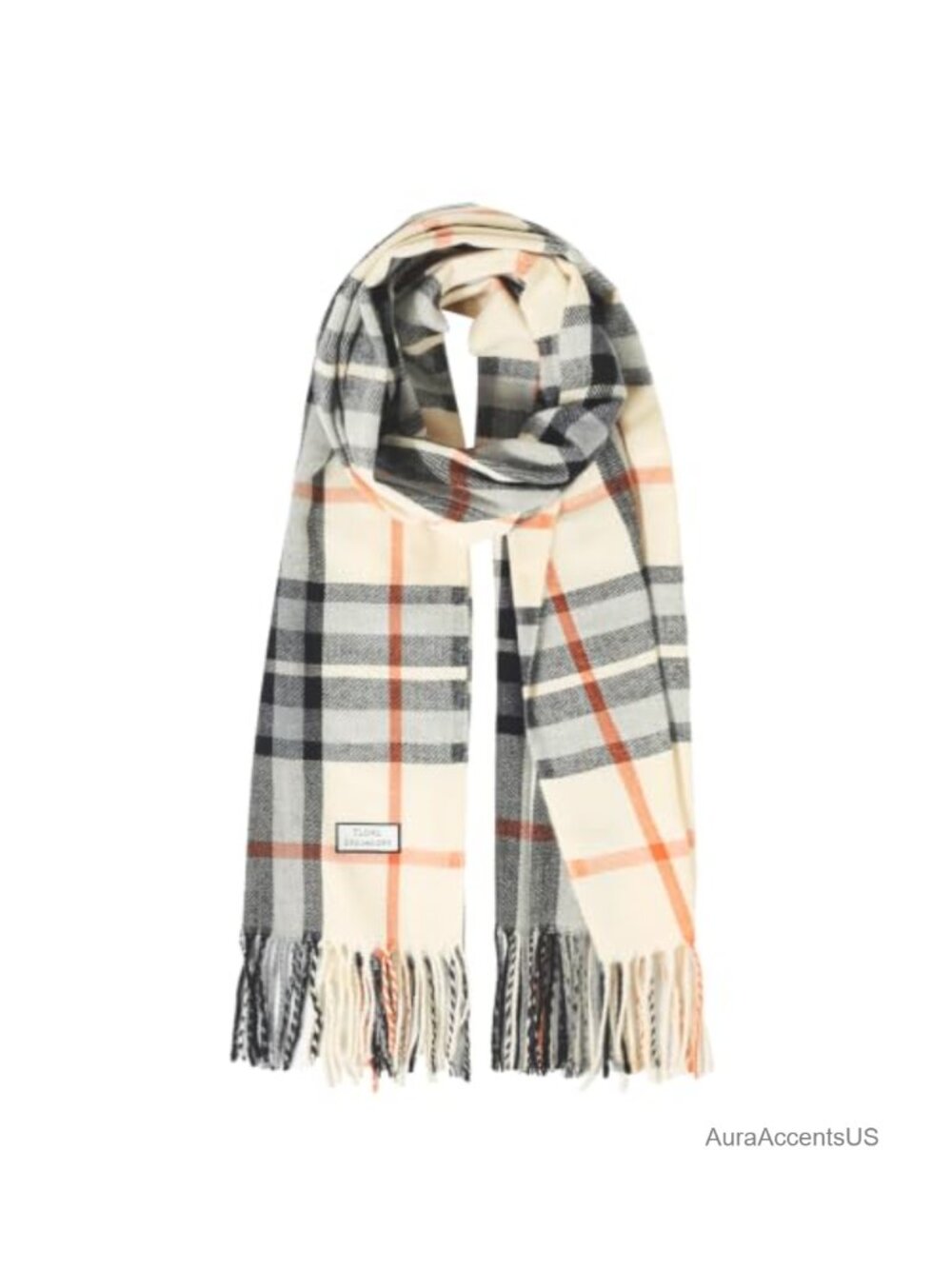 Oversized Blanket Scarf Shawl with Tassels Cold Weather Wrap